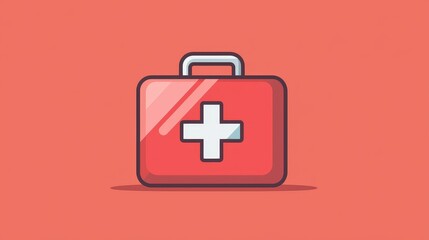 Fototapeta premium First aid kit icon, symbolizing emergency medical care.