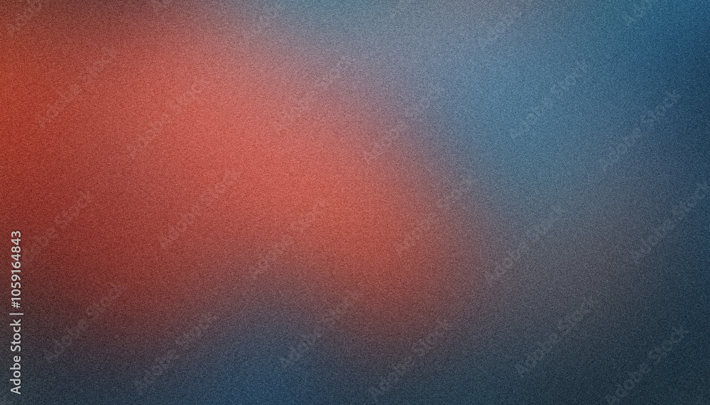 Poster combining red and blue to produce a grainy gradient and abstract textured backdrop