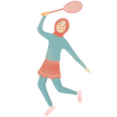 Girl doing badminton 