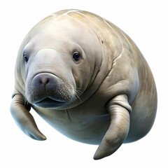 Animal concept of a West Indian manatee - Trichechus manatus - swiming under water seen at Three sisters springs in Crystal River, Florida