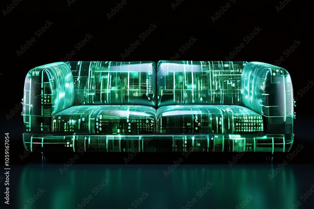 Poster matrix code sofa matrix code multiple exposure a sofa rendered w