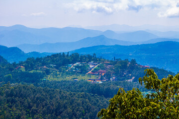 landscape with mountains and blue sky.  Clicked at Yercaud hill station, Tamil Nadu, India.  