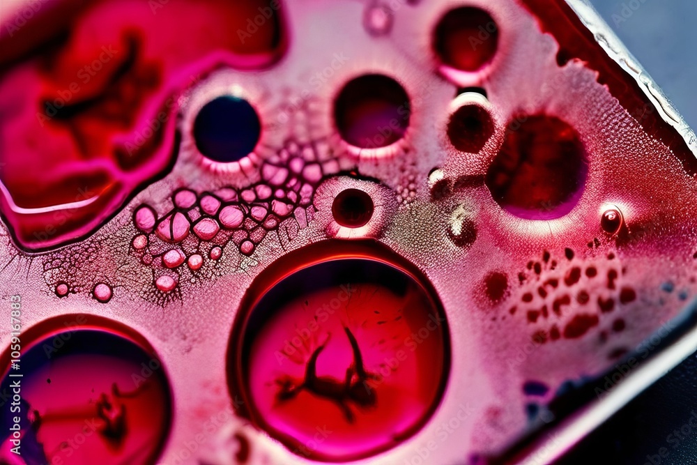 Aufkleber microscope slide with stained cells a detailed view of a microsc
