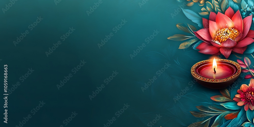Poster diwali candlelight subtle blur background with space for custom text