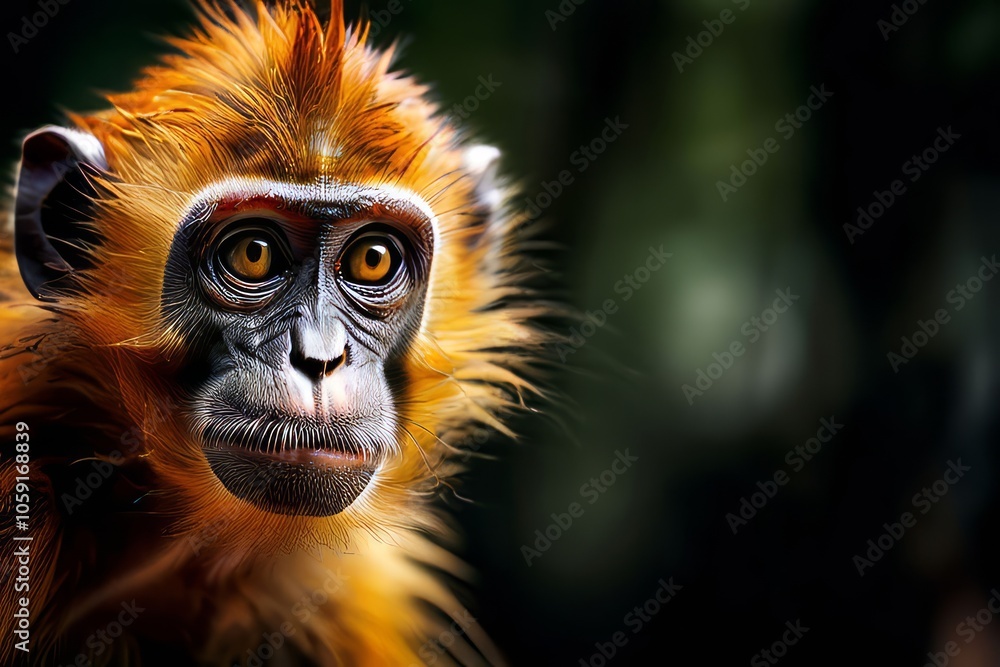 Poster monkey mellow close up of a monkeys face slow shutter speed eff