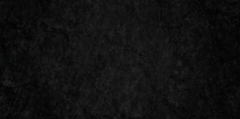 Fototapeta premium Dark black colored grunge old aged retro vintage stone concrete cement blackboard chalkboard wall backdrop floor texture. Black anthracite dark gray wall retro old slate grunge backdrop background.