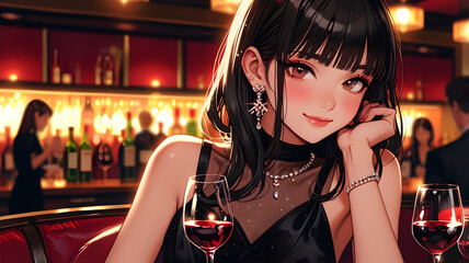 women smilling, smiling women , anime smiling illustrations, smiling anime girls, cute anime girls, Anime girl smilling, AI generative, Ai anime Wallpaper, ai generative anime