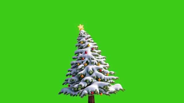 Christmas tree green screen animation