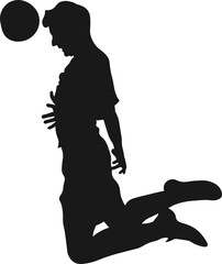 player will shooting in football silhouette