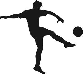 player will shooting in football silhouette
