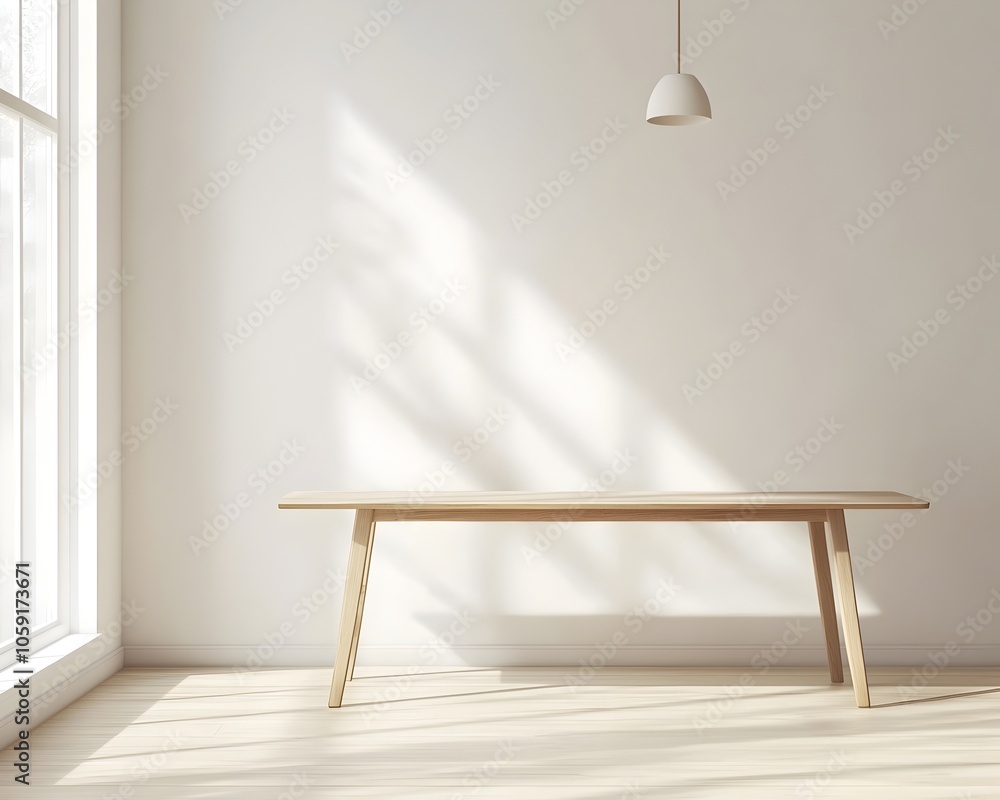 Poster sleek scandinavian style table for minimalist product display