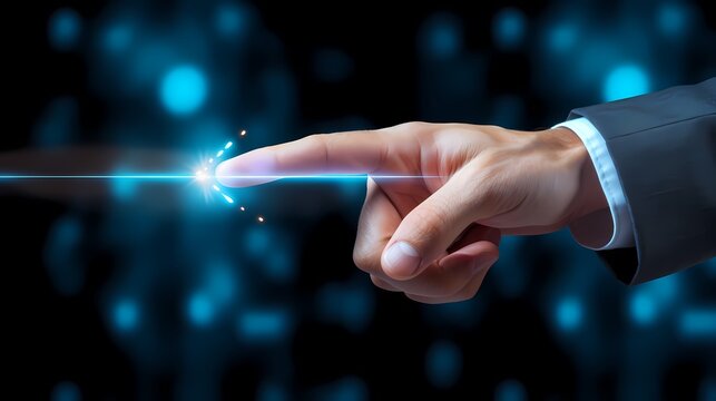 3d touch screen, hand pointing gesture, click symbol design isolated on white background. - Powered by Adobe