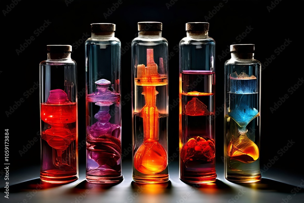 Aufkleber overlapping vials multiple exposures of the same vial at differ