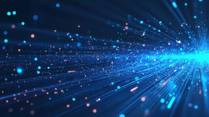 Fototapeta premium Blue Glow Particles.