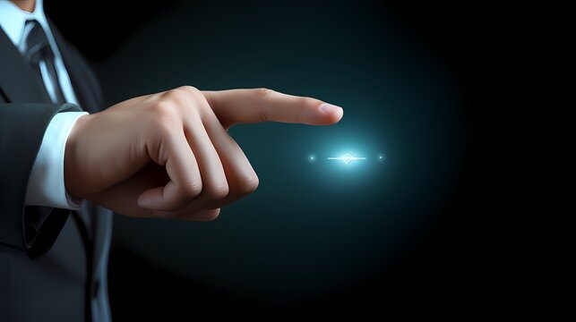 3d touch screen, hand pointing gesture, click symbol design isolated on white background. - Powered by Adobe