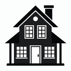 house silhouette vector on white background