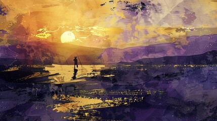 Fototapeta premium watercolor painting landscape
