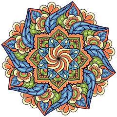 Colored circular mandala clipart