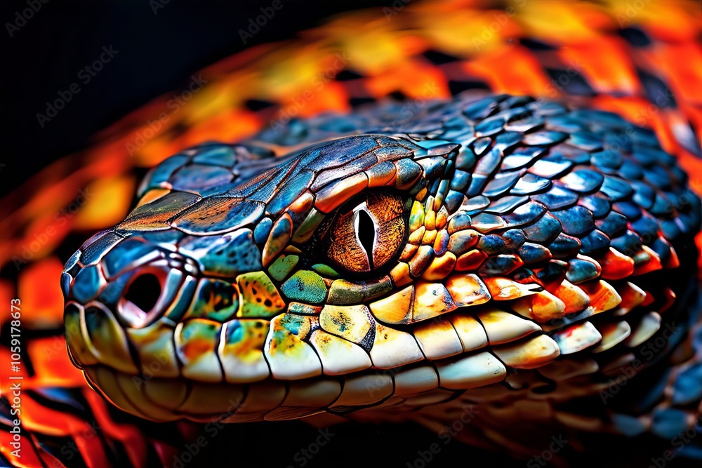 Poster reptile scales snake overlapping scales with a keeled texture va