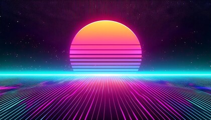 Retro 80s style background with flashy colors and blank middle section - graphic design, advertising, nostalgia
