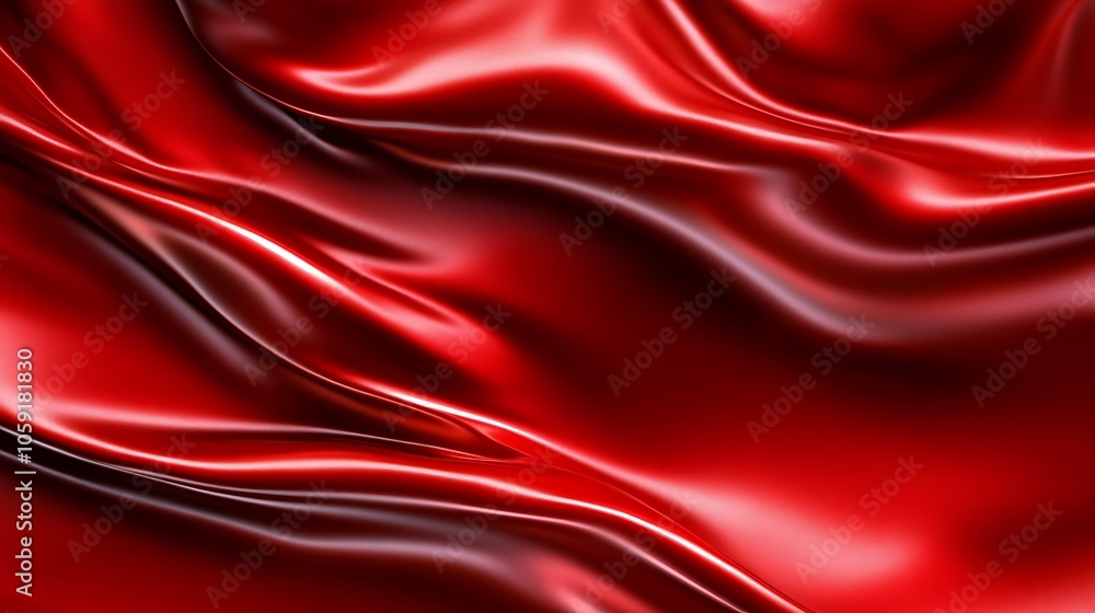Poster red satin fabric background subtle blur background with space for custom text