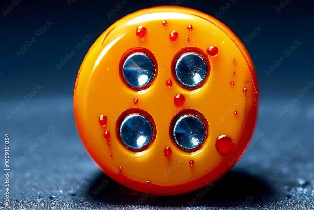 Poster single die close up on the dots of a specific number