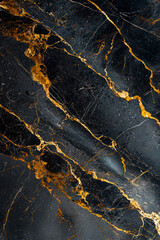 Vertical Black marble with Golden brown veinings. Gold and black marble.
