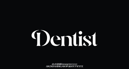 Obraz premium elegant font alphabet uppercase lowercase and number. Classic lettering minimal fashion designs. Typography modern serif fonts regular decorative vintage concept. Vector illustration 