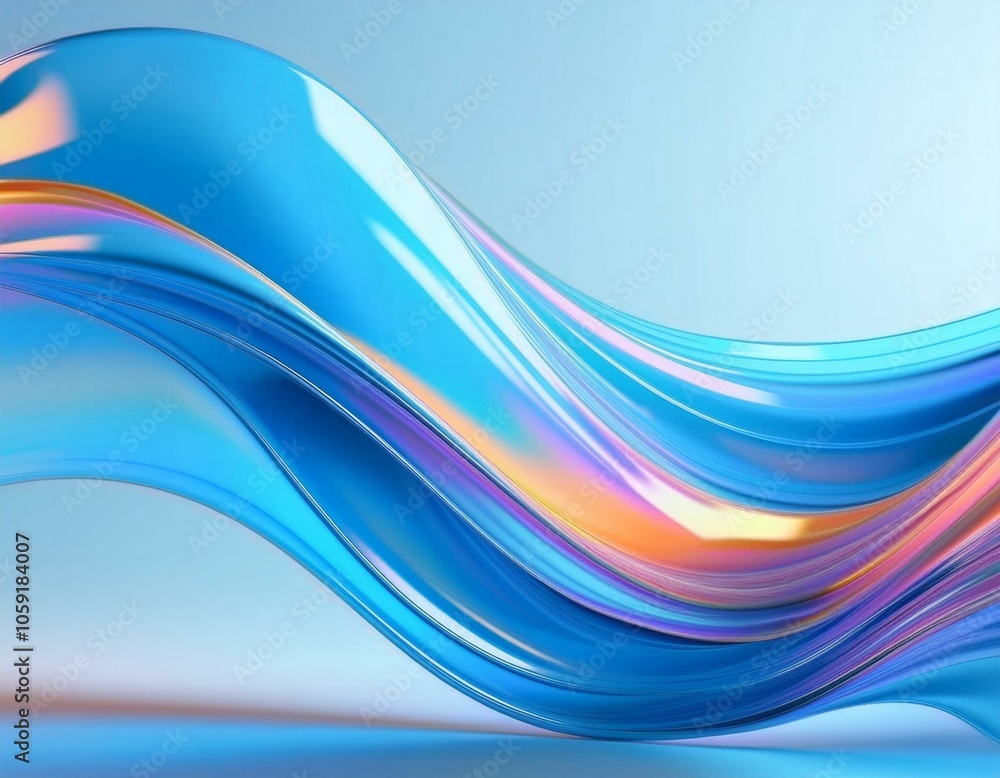 Poster flowing curve lines background, 3d rendering.