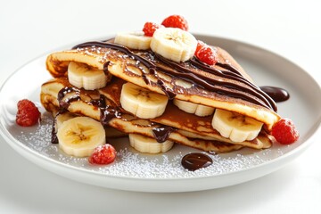 Classic French Crepes with Nutella and Banana Slices