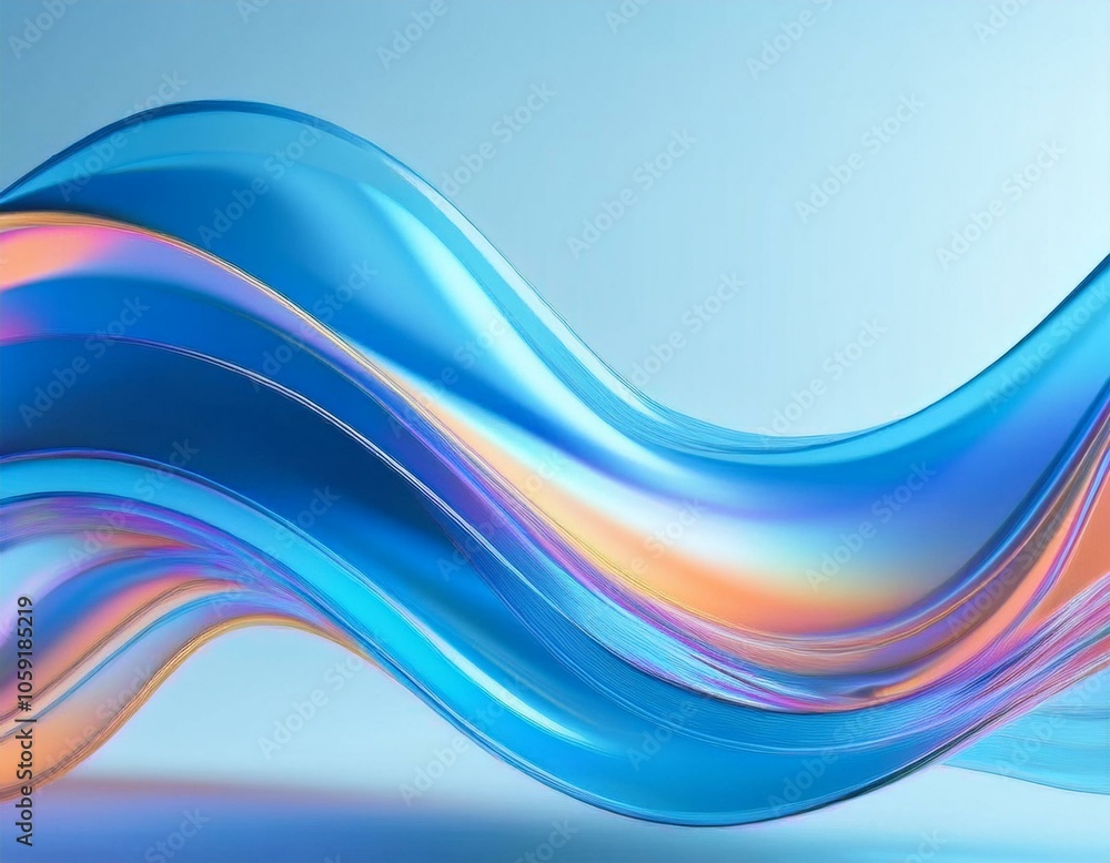 Poster flowing curve lines background, 3d rendering.