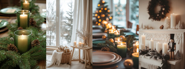 A set of Christmas festive minimal elegant scandi style images