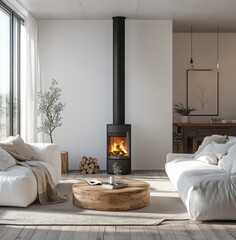 Modern Living Room Fireplace.