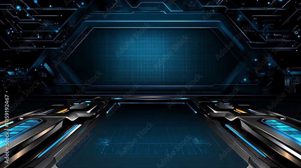 Poster futuristic tech background clean blank canvas with empty space for designs