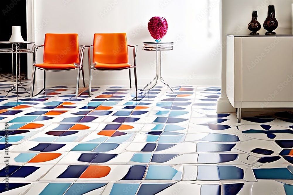 Poster tile flair a playful modern tile pattern with a pop of color and