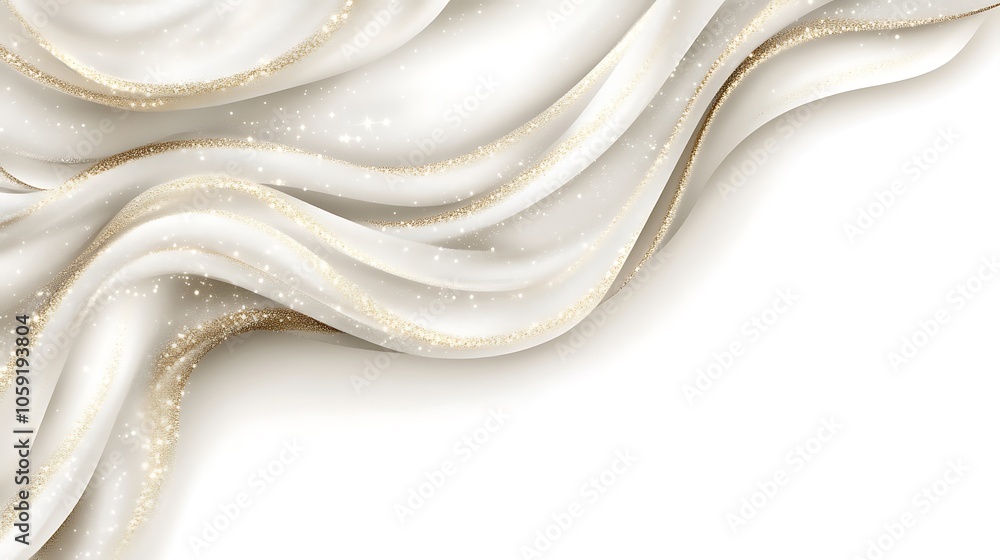 Poster abstract white and gold fabric background clean blank canvas with empty space for designs