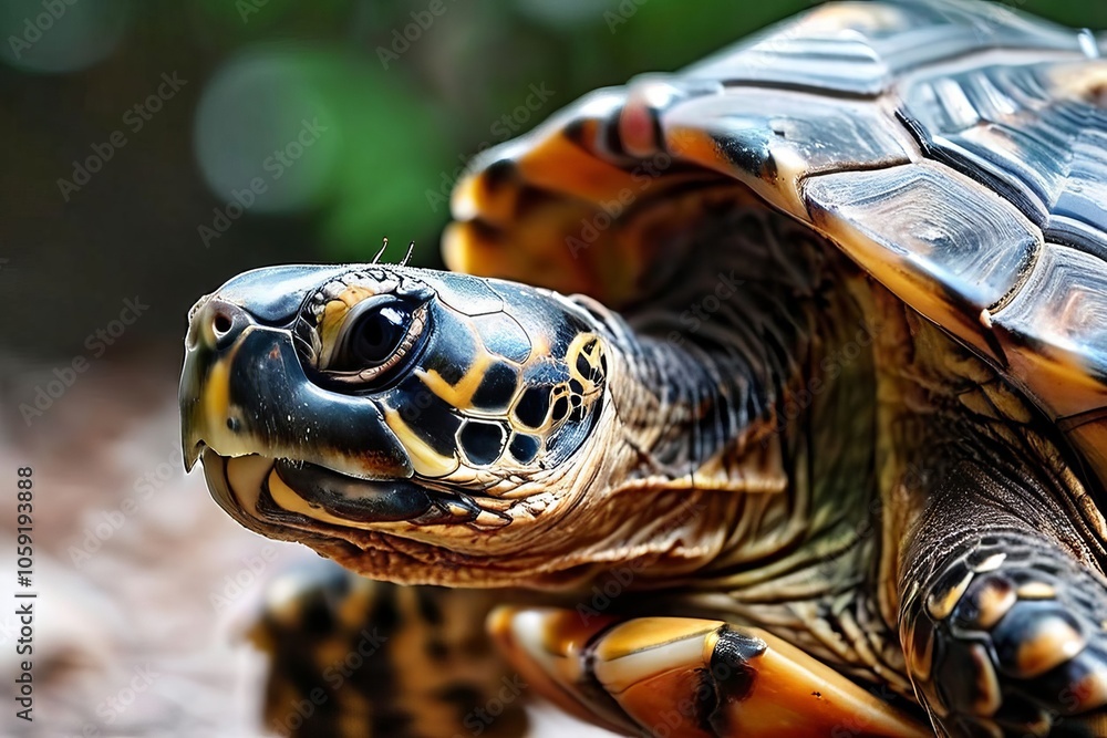 Poster turtle trot close up of a turtles shell slow shutter speed effe