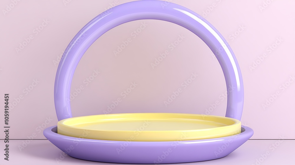 Poster purple and yellow abstract platform clean blank canvas with empty space for designs