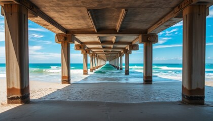 Perspective View of a Pier Over the Ocean