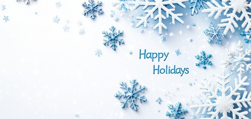Snowflakes with a festive message, perfect for holiday greetings on a white isolated background.