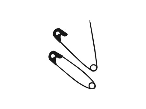 Closed safety pin in simply style. Metal Safety Pins icon.  safety pin icon simple illustration design. Safety pin icon vector illustration design. vector symbol flat illustration on white background.