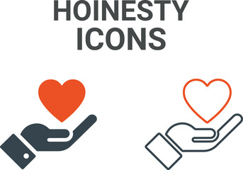 Honesty vector infographic in minimal outline style
