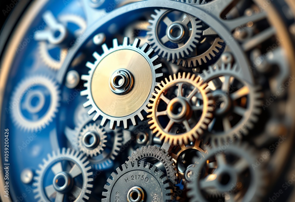 Poster working clockwork gears intricate clockwork gears turning and me