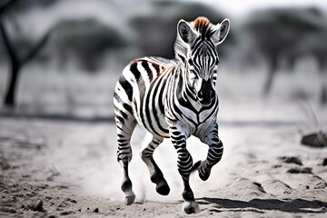 zealous zebra a foal zebra running with a playful kick