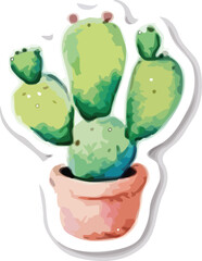 Cactus in a Vase vector illustration