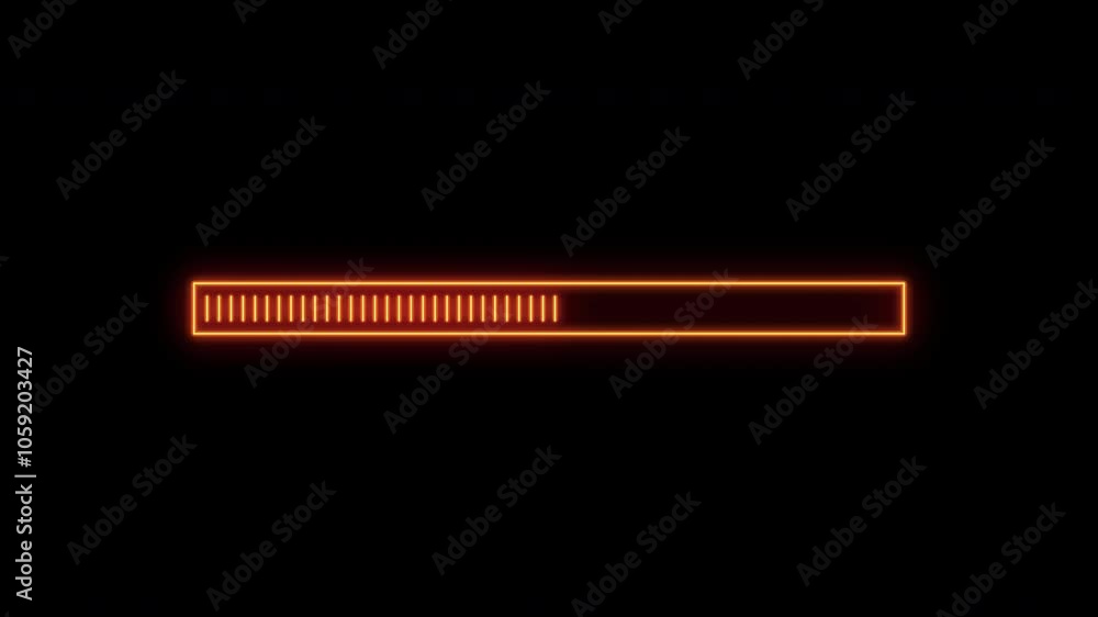 Poster loading bar animation. glowing neon loading bar animation. loading progress bar animation. transpare