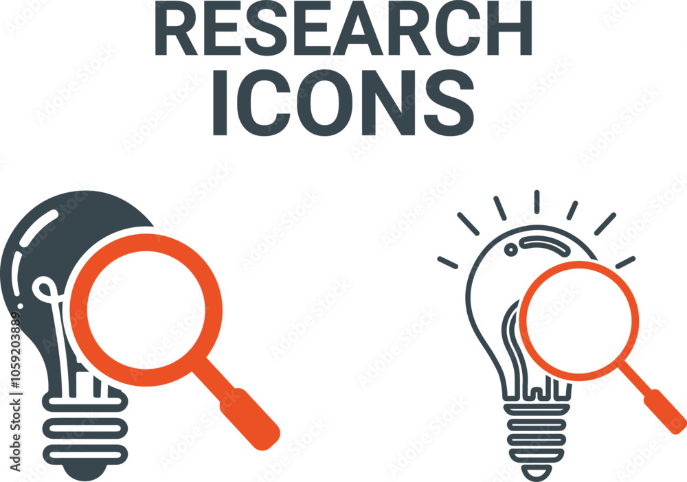 Poster research icon. checklist with gear, checkmarks, magnifier and pencil. quality check line sign. check
