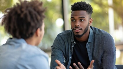 A mental health workshop in a church or community center, focused on providing