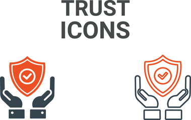 Trust vector infographic in minimal outline style