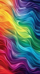 Obraz premium Abstract Rainbow Wavy Lines Digital Art